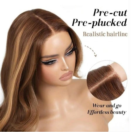 Savana Wig - Two Toned Body Wavy Lace Front Wig : 28inches