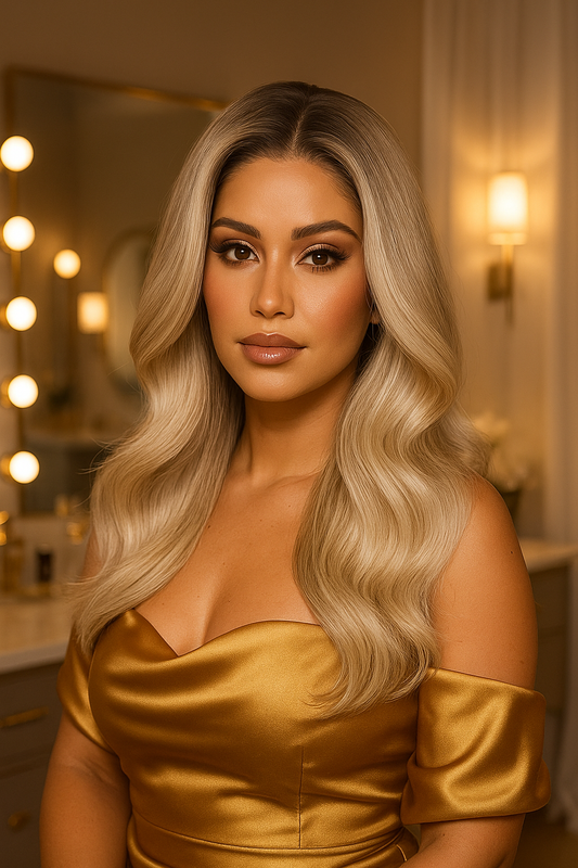 Nicole Wig - Blonde Ombre Lace Front Wig(human blend) 18 inches