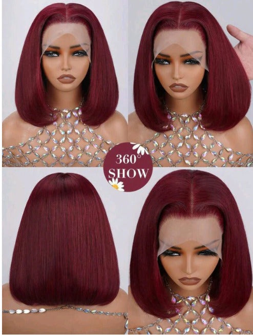 Zuri Collection- Burgundy Lace Front wig - Human Hair