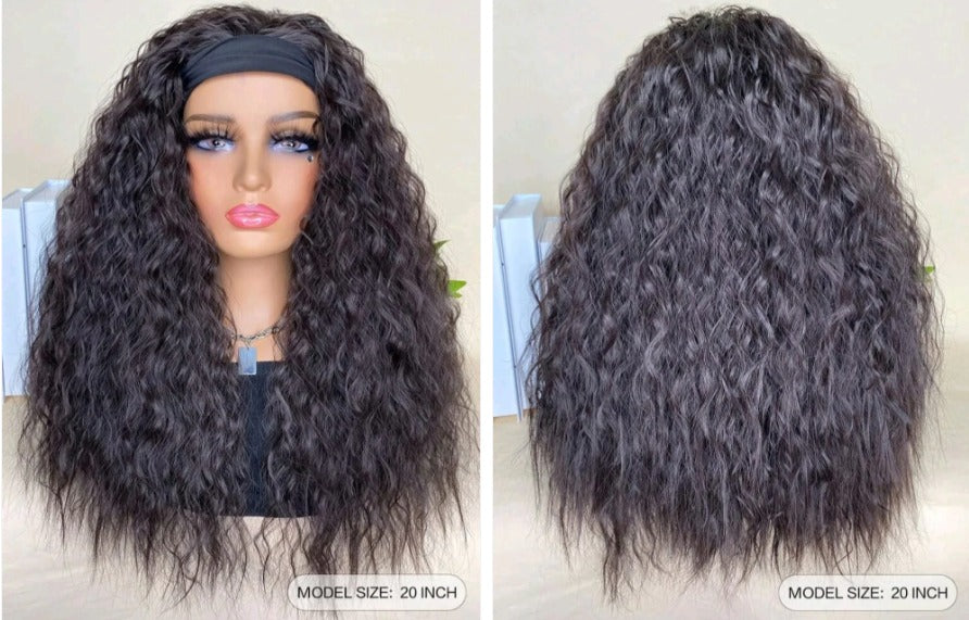Zanele Headband Collection : Dark brown headband human hair 20 inches