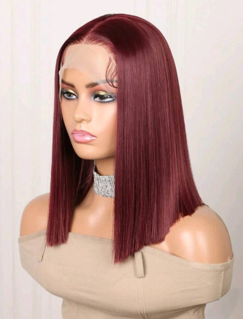 Zuri Collection- Burgundy Lace Front Wig(human blend)