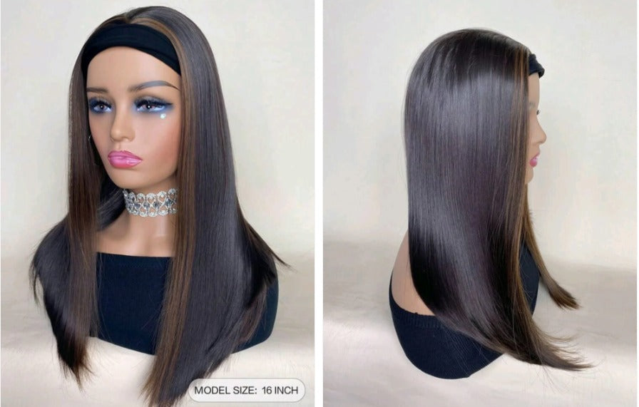 Zanele Headband Collection: Long bob straight headband human blend